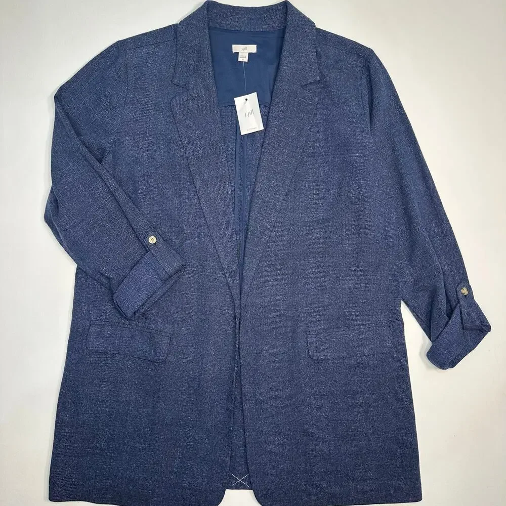 J. Jill Unstructured Oversized Open Front Long Blazer Size Medium NWT